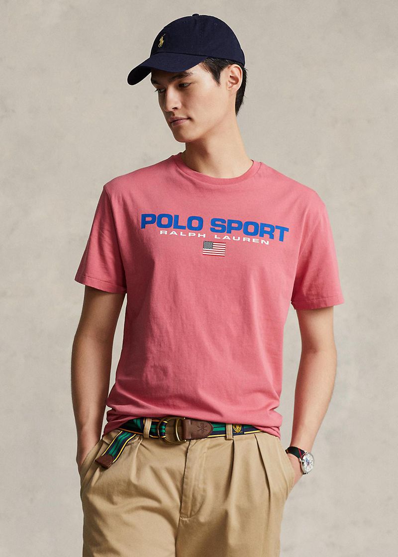 ポロ ラルフ ローレン T シャツ メンズ ピンク クラシック フィット Polo Sport ジャージー GILZM4702